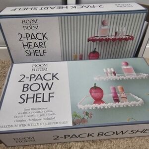 2 Heart & 1 Bow available FIVE BELOW Room 2-Pack Bow and Heart Shelf